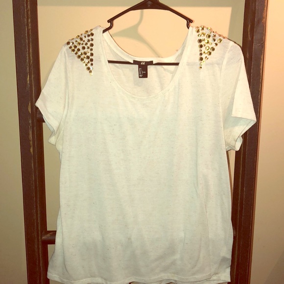 H&M Tops - H&M t-shirt with bling shoulders